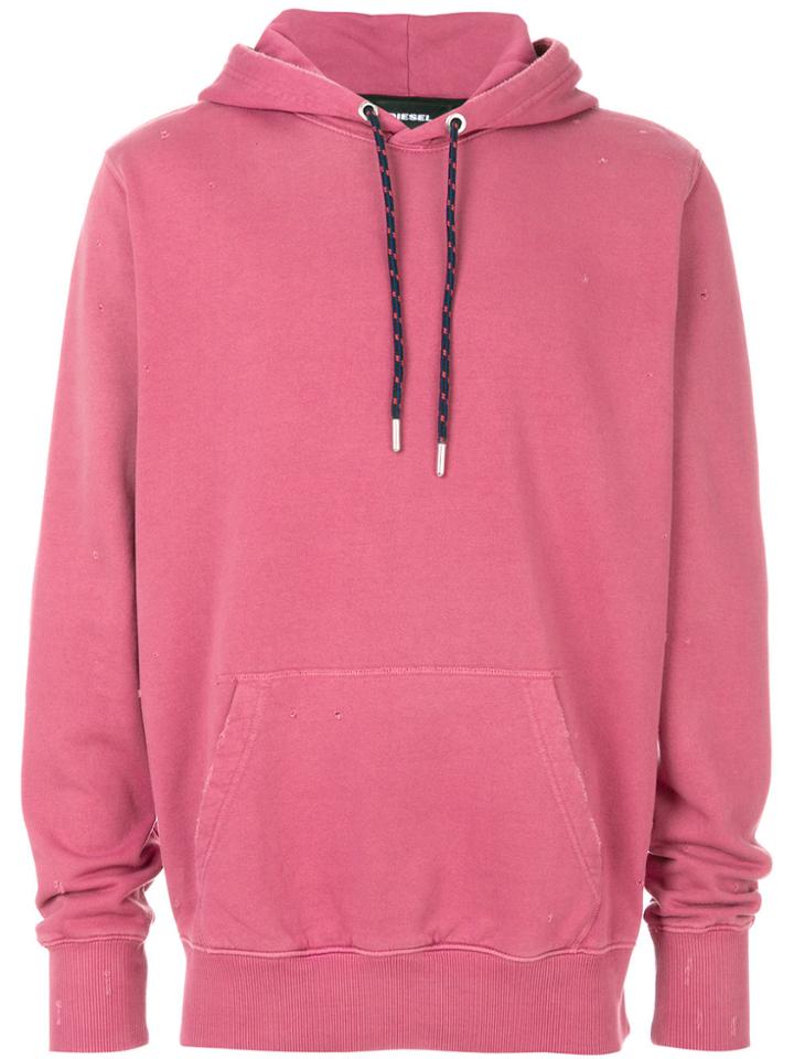 Diesel Drawstring Hoodie - Pink & Purple