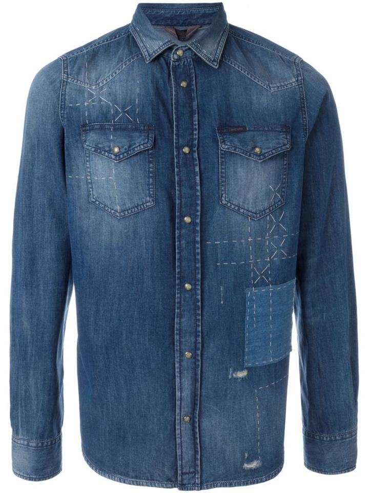 Diesel 'new-sonora' Stonewashed Denim Shirt