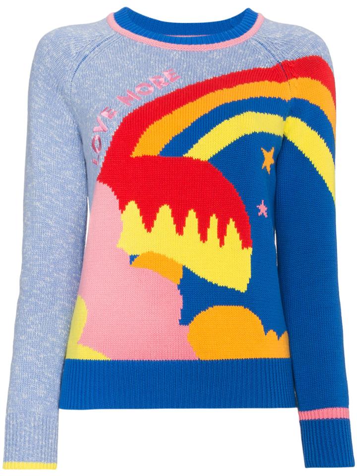 Mira Mikati Love More Embroidered Intarsia Knitted Jumper -
