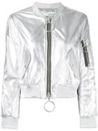 Zipped Jacket - Women - Lamb Skin/viscose - M, Grey, Lamb Skin/viscose, Off-white