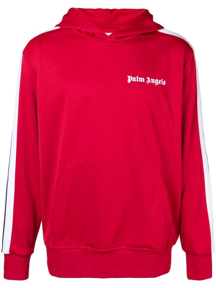 Palm Angels Side-striped Track Hoodie - Red