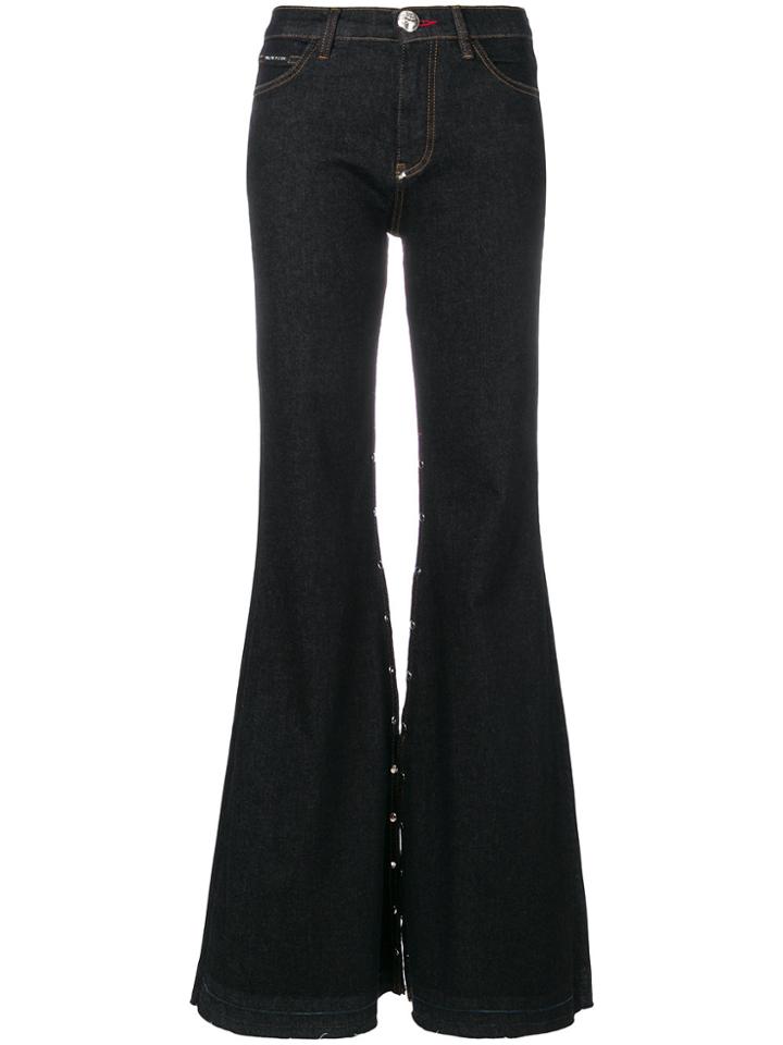 Philipp Plein Popper Wide Leg Jeans - Blue