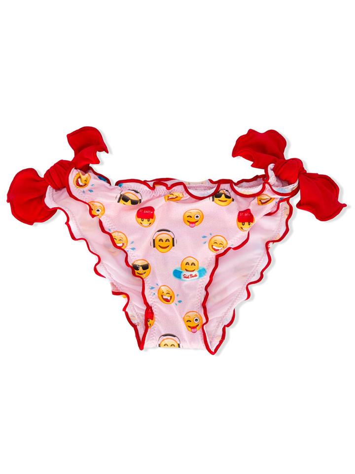 Mc2 Saint Barth Kids - Emoticon Print Slip Bottoms - Kids - Polyamide/spandex/elastane - 6 Yrs, Girl's, Pink