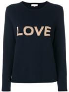 Chinti & Parker Love Embroidered Sweater - Blue