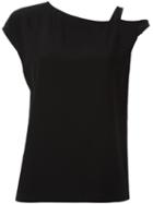 Helmut Lang Asymmetric Sleeveless Top, Women's, Size: Medium, Black, Silk/acetate/viscose