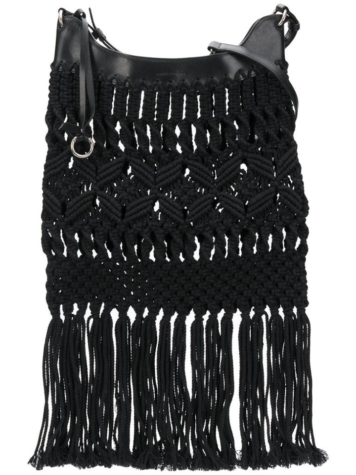 Isabel Marant Teomia Macrame Fringe Shoulder Bag - Black