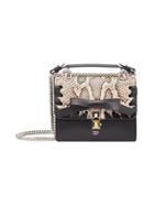 Fendi Kan I Bow Detail Shoulder Bag - Black