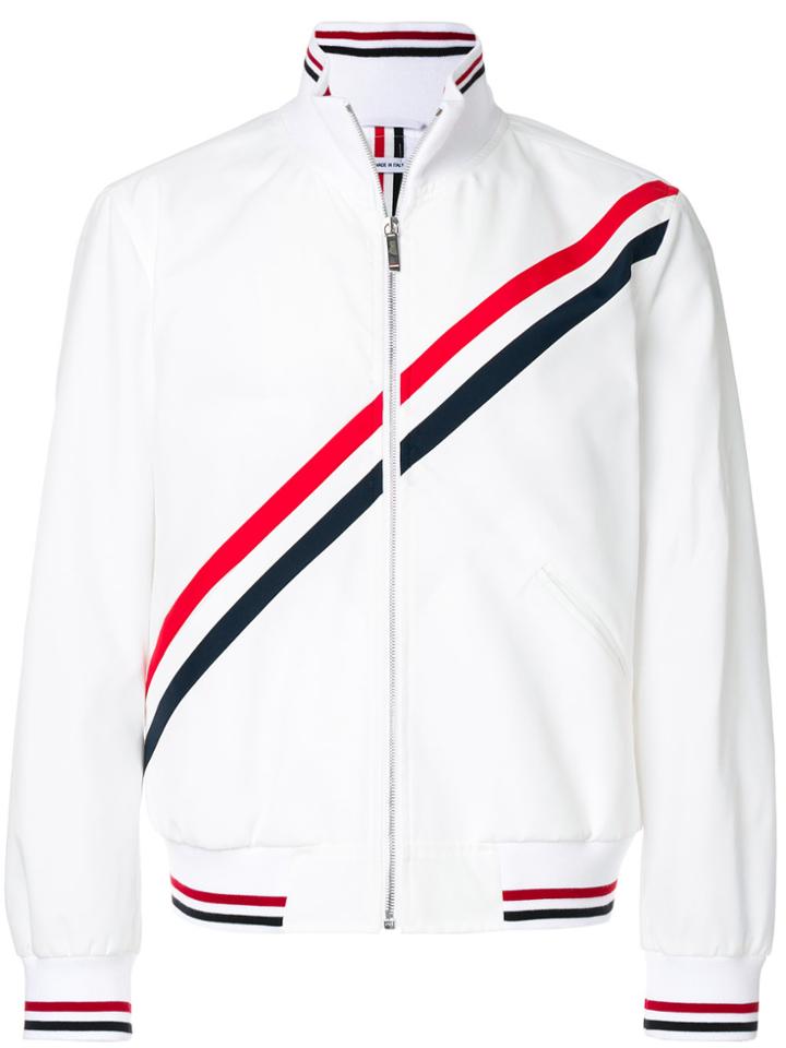 Thom Browne Diagonal Stripe Track Jacket - White