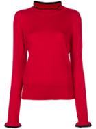 Essentiel Antwerp Frill-trim Sweater - Red