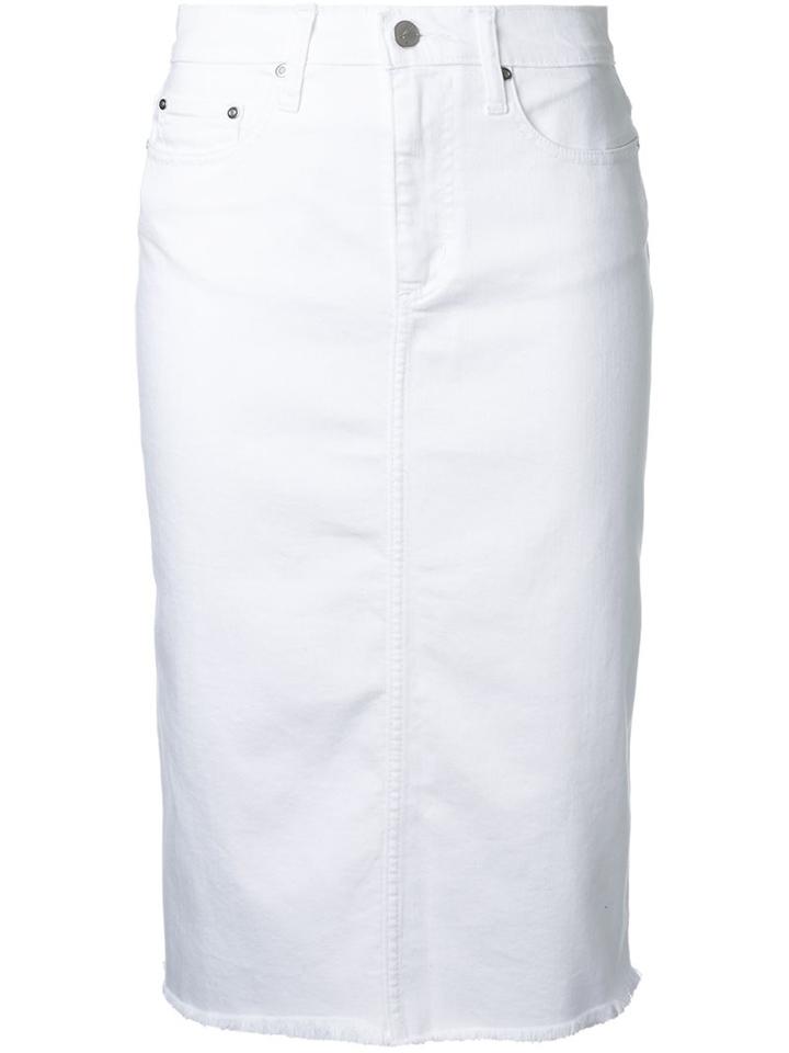 Nobody Denim Cult Skirt, Women's, Size: 28, White, Cotton/elastodiene/polyester