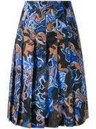 Marni Colour-block Pleated Skirt - Blue
