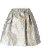 Msgm Metallic Jacquard A-line Skirt, Women's, Size: 40, Blue, Polyester/polyimide/metallic Fibre