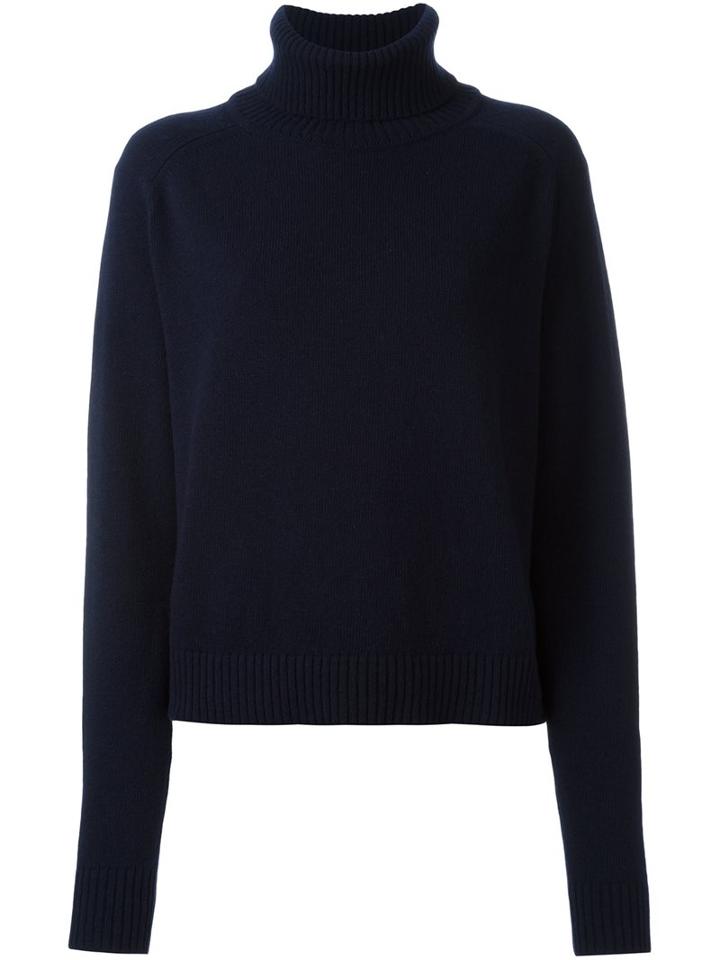 Faith Connexion Turtle Neck Jumper, Women's, Size: Small, Blue, Virgin Wool