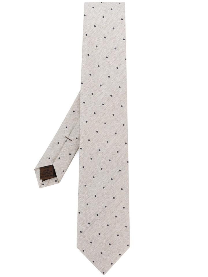Church's Dot Embroidered Tie - Nude & Neutrals
