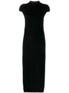 Yohji Yamamoto Pre-owned Houndstooth Trim Maxi Dress - Black