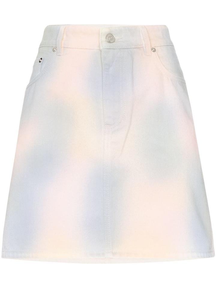 Ganni Shiloh Tie Dye Denim Mini Skirt - 981 Rainbow