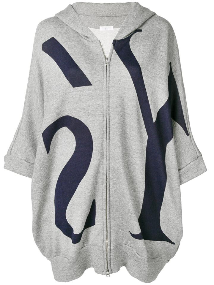 Y's Large Logo Oversized Hoodie - Grey