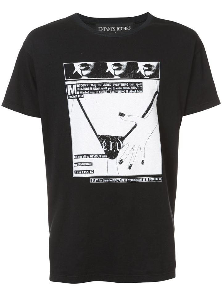 Enfants Riches Deprimes - 'culotte String' T-shirt - Unisex - Cotton - M, Black, Cotton