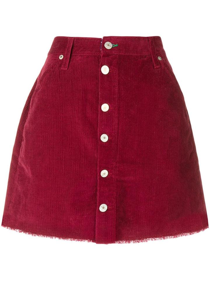 Tommy Jeans Corduroy Buttoned Skirt - Red