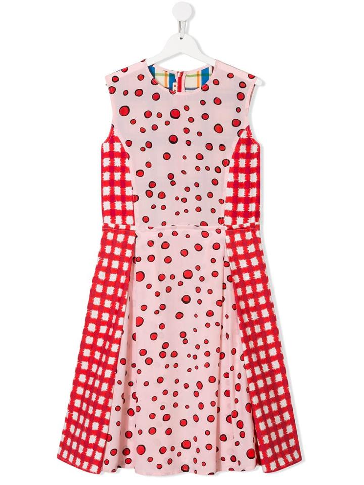 Marni Kids Patchwork Pattern Dress - Pink