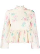 Ganni Floral Smock Blouse - Yellow