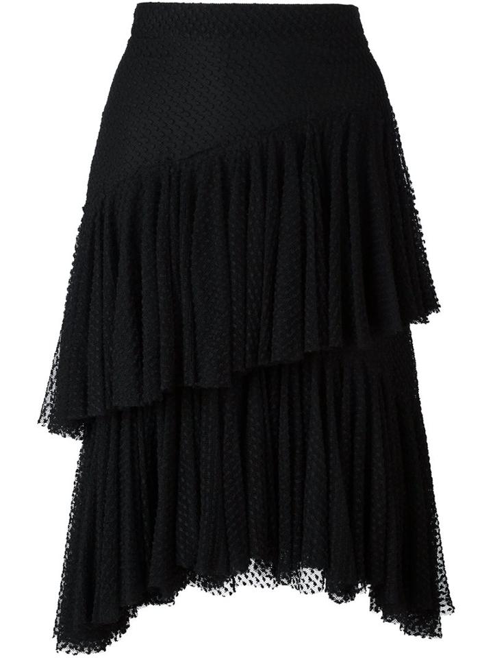Philosophy Di Lorenzo Serafini Layered Lace Skirt, Women's, Size: 44, Black, Cotton/polyamide/polyester