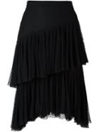 Philosophy Di Lorenzo Serafini Layered Lace Skirt, Women's, Size: 44, Black, Cotton/polyamide/polyester