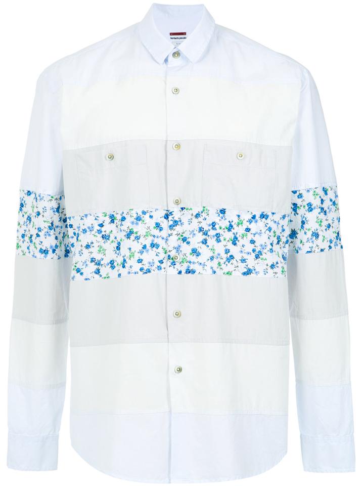 À La Garçonne Striped Panels Shirt - Blue