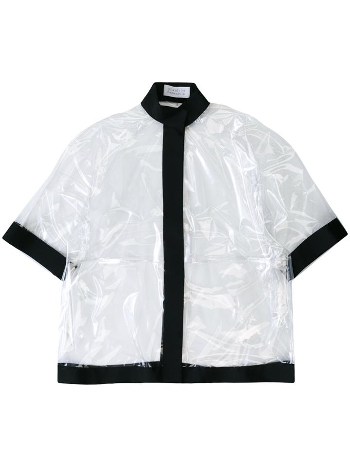 Gianluca Capannolo Transparent Band Collar Coat - Nude & Neutrals
