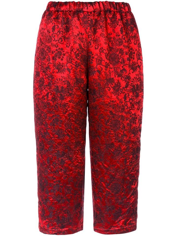 Comme Des Garçons Comme Des Garçons Cropped Trousers, Women's, Size: Xs, Red, Rayon/polyester
