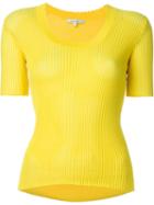 Carven Shortsleeved Ribbed Knit Top