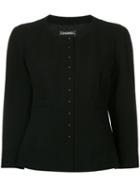 Chanel Pre-owned Three-quarter Sleeves Collarless Jacket - Black
