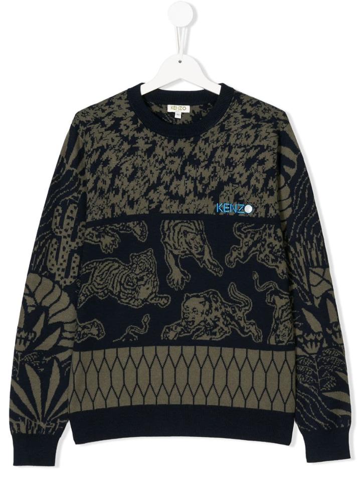 Kenzo Kids Tapestry Design Sweater - Green