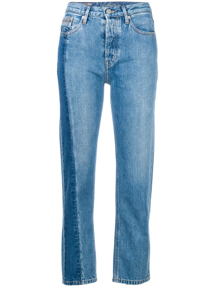 Calvin Klein Jeans High Rise Straight Jeans - Blue