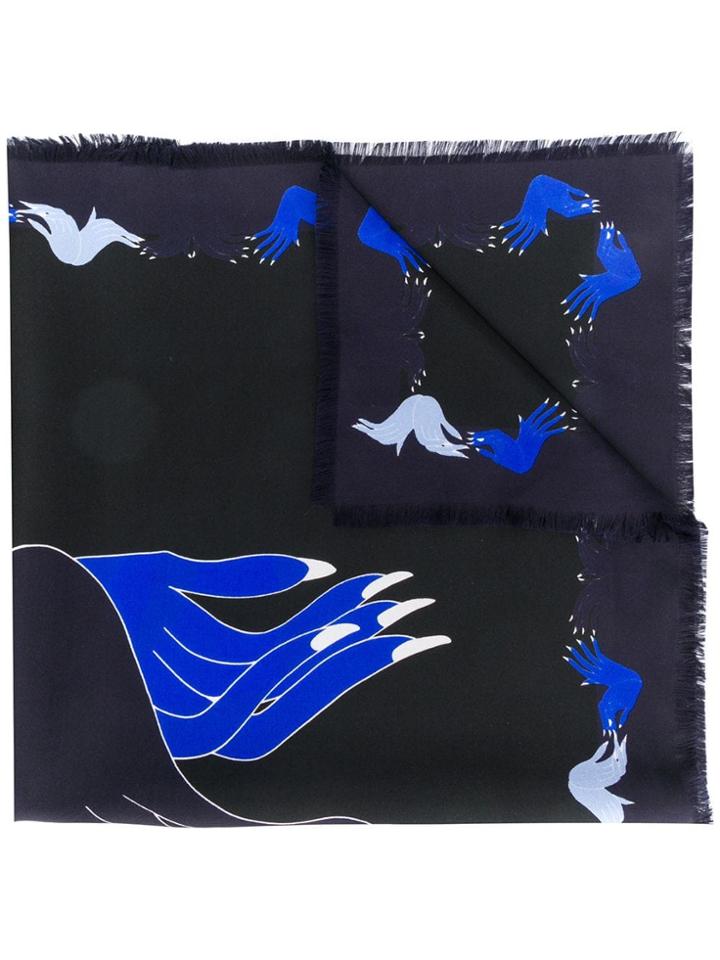 Marni Hand Print Scarf - Black