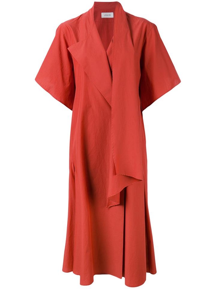 Lemaire - Draped Midi Dress - Women - Cotton - 38, Red, Cotton