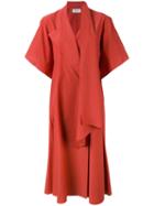 Lemaire - Draped Midi Dress - Women - Cotton - 38, Red, Cotton