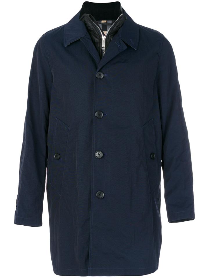 Burberry Single Breasted Coat - Blue