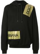 Dolce & Gabbana Logo Stripe Hoodie - Black