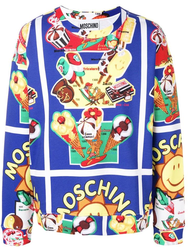 Moschino Ice Cream Print Sweatshirt - Blue