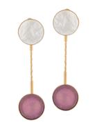 Crystalline Stone-embellished Drop Earrings - Purple