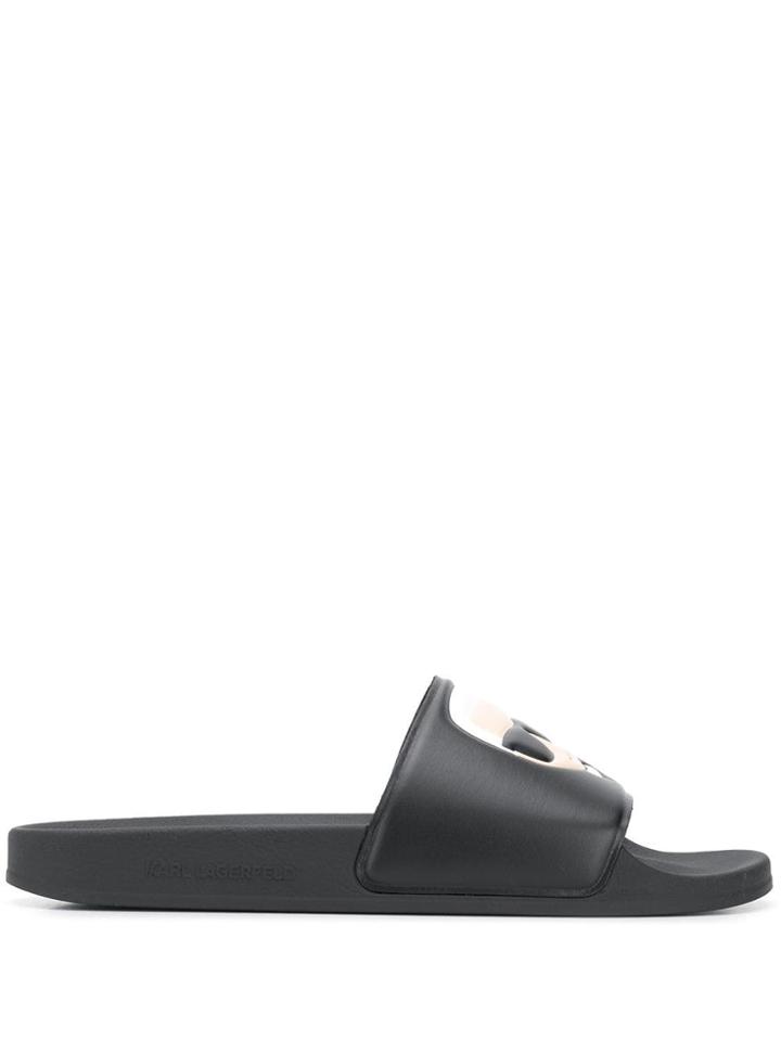 Karl Lagerfeld Logo Slides - Black