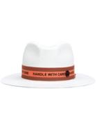 Maison Michel Henrietta Hat, Women's, Size: M, White, Cotton/straw