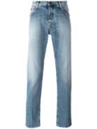 Emporio Armani Faded Straight-leg Jeans, Men's, Size: 31, Blue, Cotton/spandex/elastane