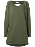 Faith Connexion Draped Backless Sweatshirt Dress - Green