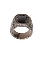 Tobias Wistisen 'leather Stone' Ring, Adult Unisex, Size: 58, Metallic