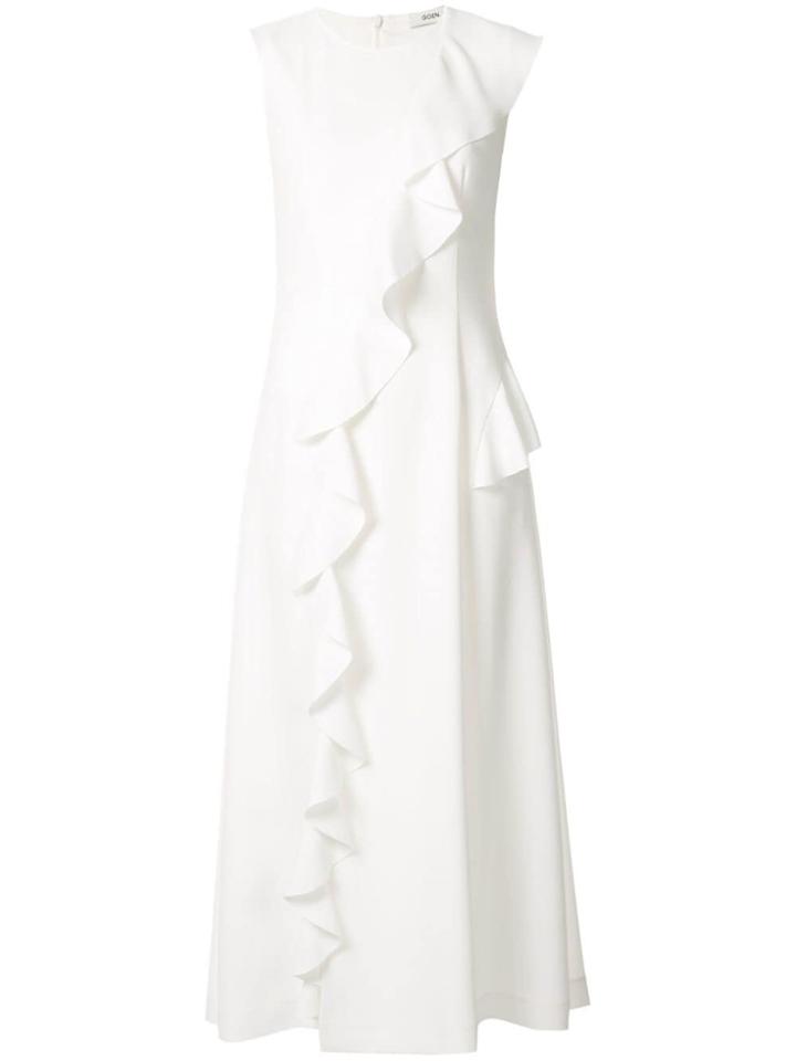 Goen.j Cecilia Ruffled Midi Dress - White