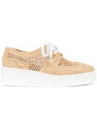 Robert Clergerie Taille Woven Sneakers - Nude & Neutrals