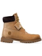 Off-white X Timberland Velvet Camel Boots - Brown