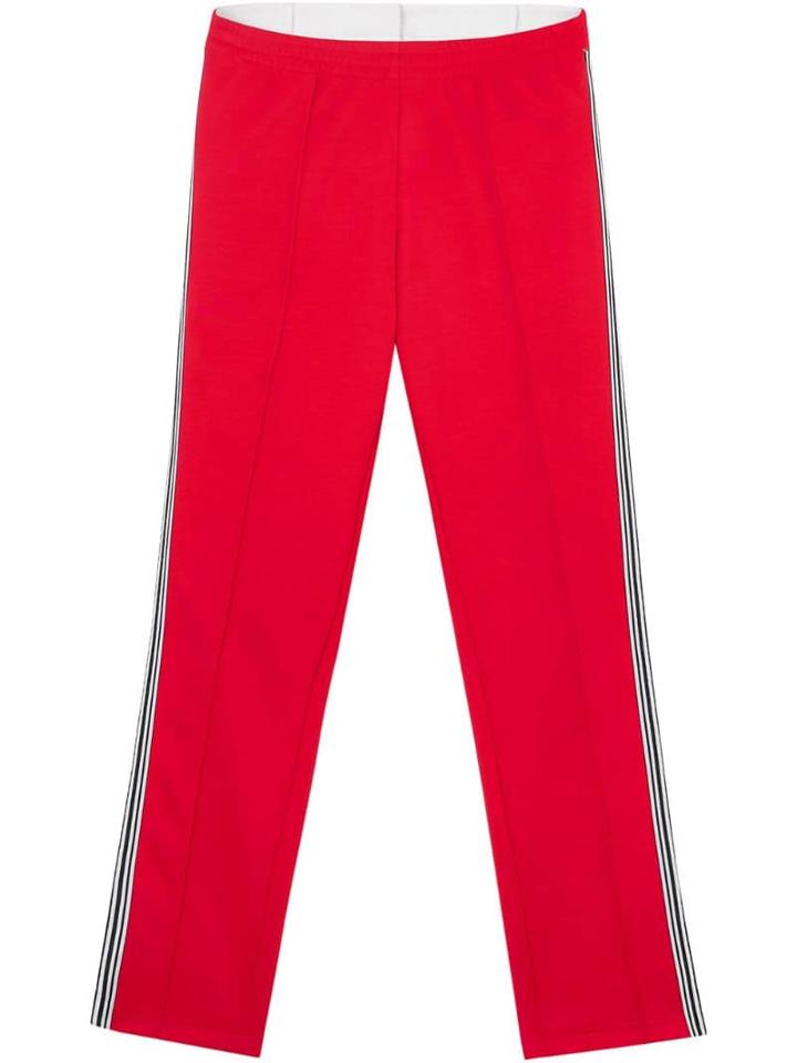 Burberry Stripe Detail Double-waist Jersey Trackpants - Red